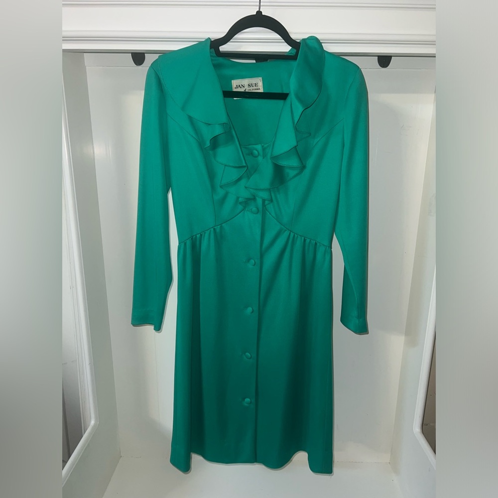 JAN SUE Green Vintage Dress